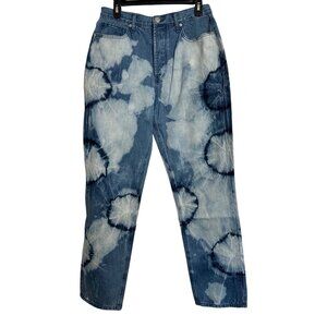 Juicy Couture Relaxed Fit Size 28 Indigo Tie Dye Jeans Straight Leg High Rise NW